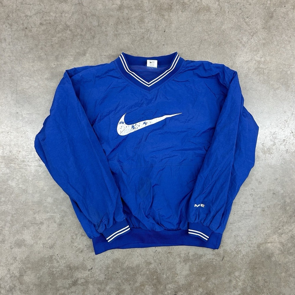 Nike Vintage Pullover Windbreaker‎ Blue Big Swoosh Mens XL